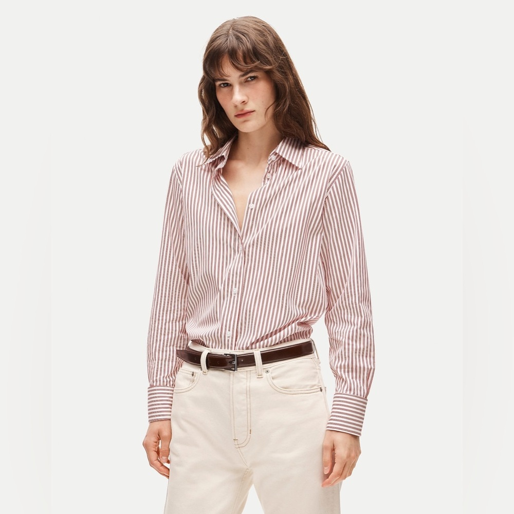 NWT J.Crew Tall Jules Classic-Fit Button-Up Shirt in Striped Greenwich Poplin